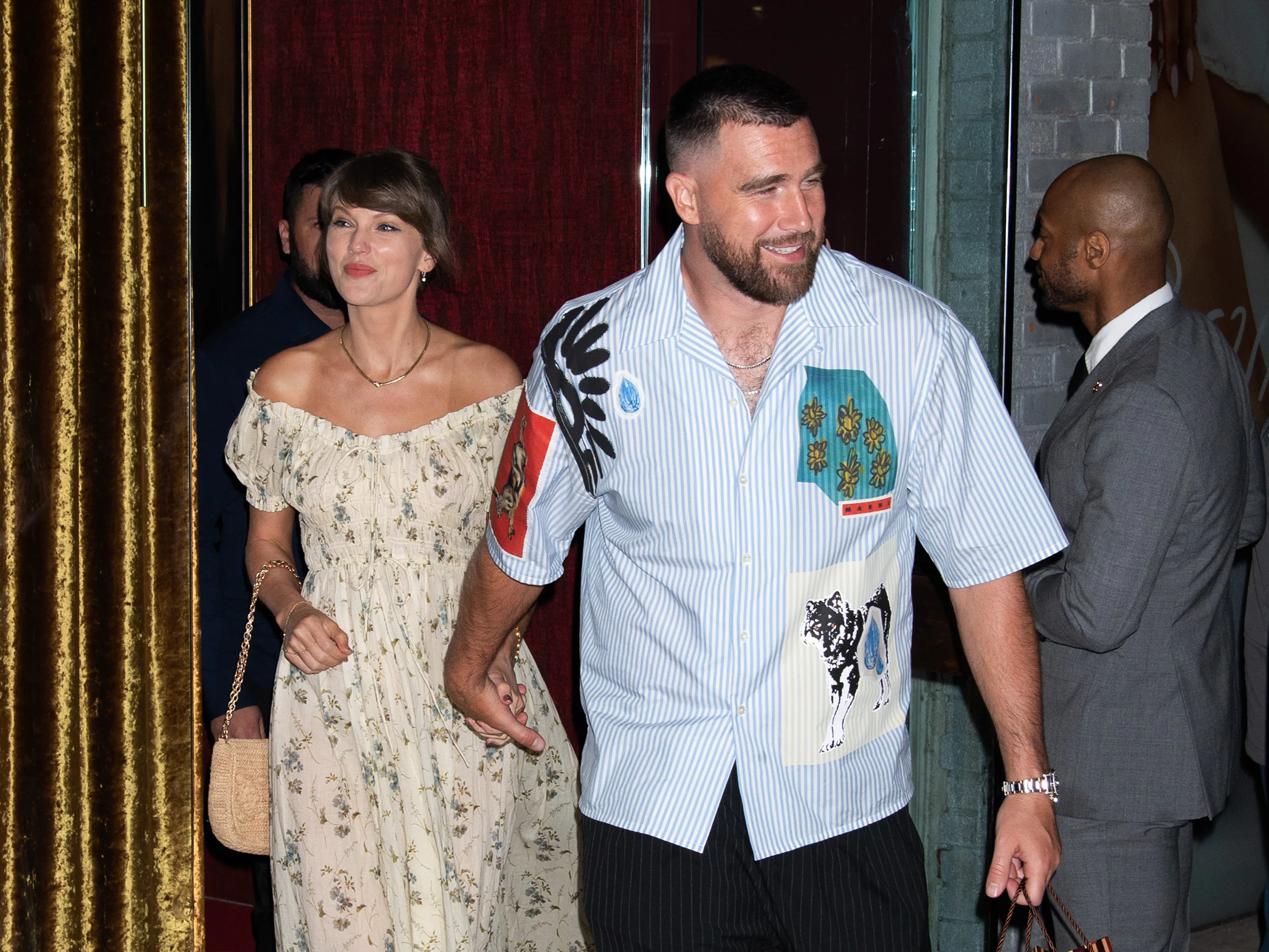 NEW YORK, NY - MAY 15: Taylor Swift and Travis Kelce are seen on May 15, 2026 in New York City.  (Ph...