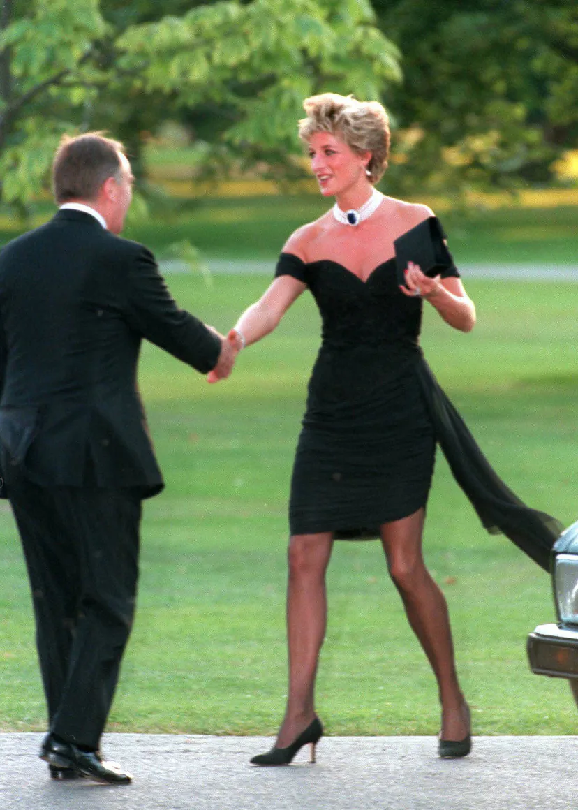 LONDON, UNITED KINGDOM - NOVEMBER 20: Diana, Princess of Wales, wearing a stunning black dress comm...