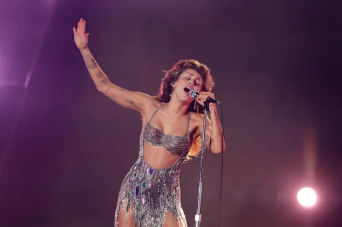 Miley Cyrus performs onstage at the 66th Annual GRAMMY Awards held at Crypto.com Arena on February 4...
