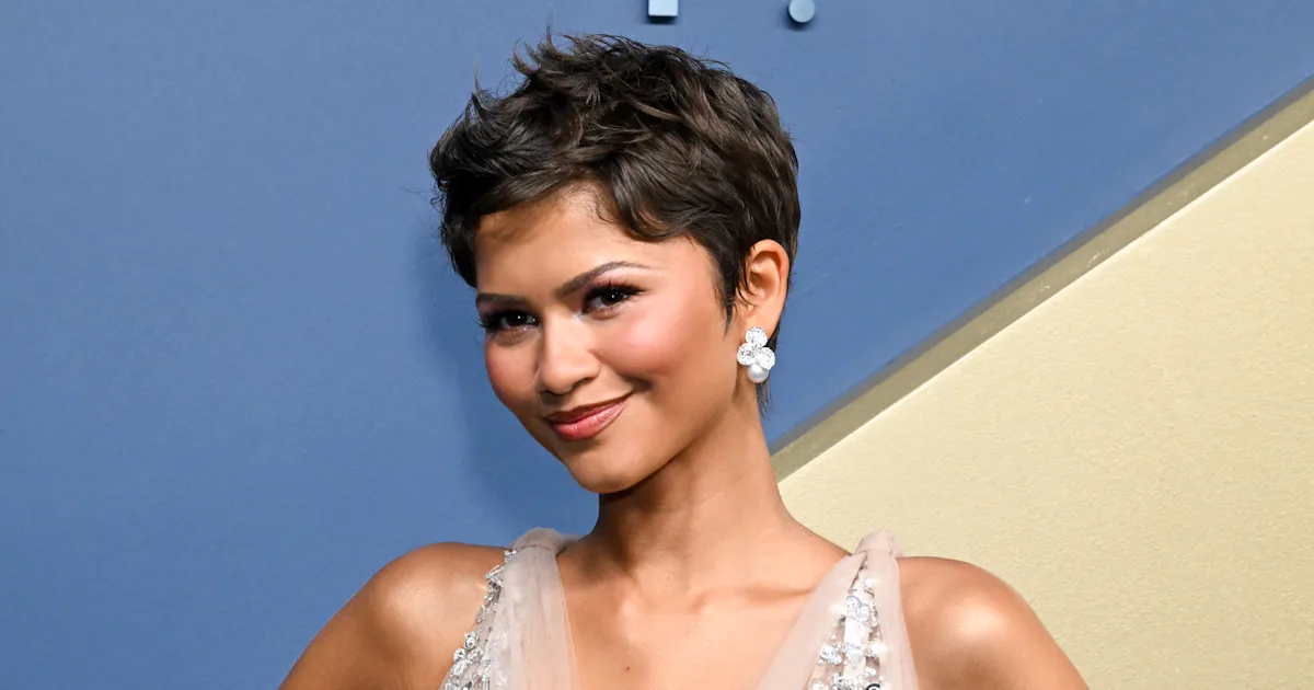 Zendaya Pairs Her Pixie Cut With a Gown Dripping in Crystals