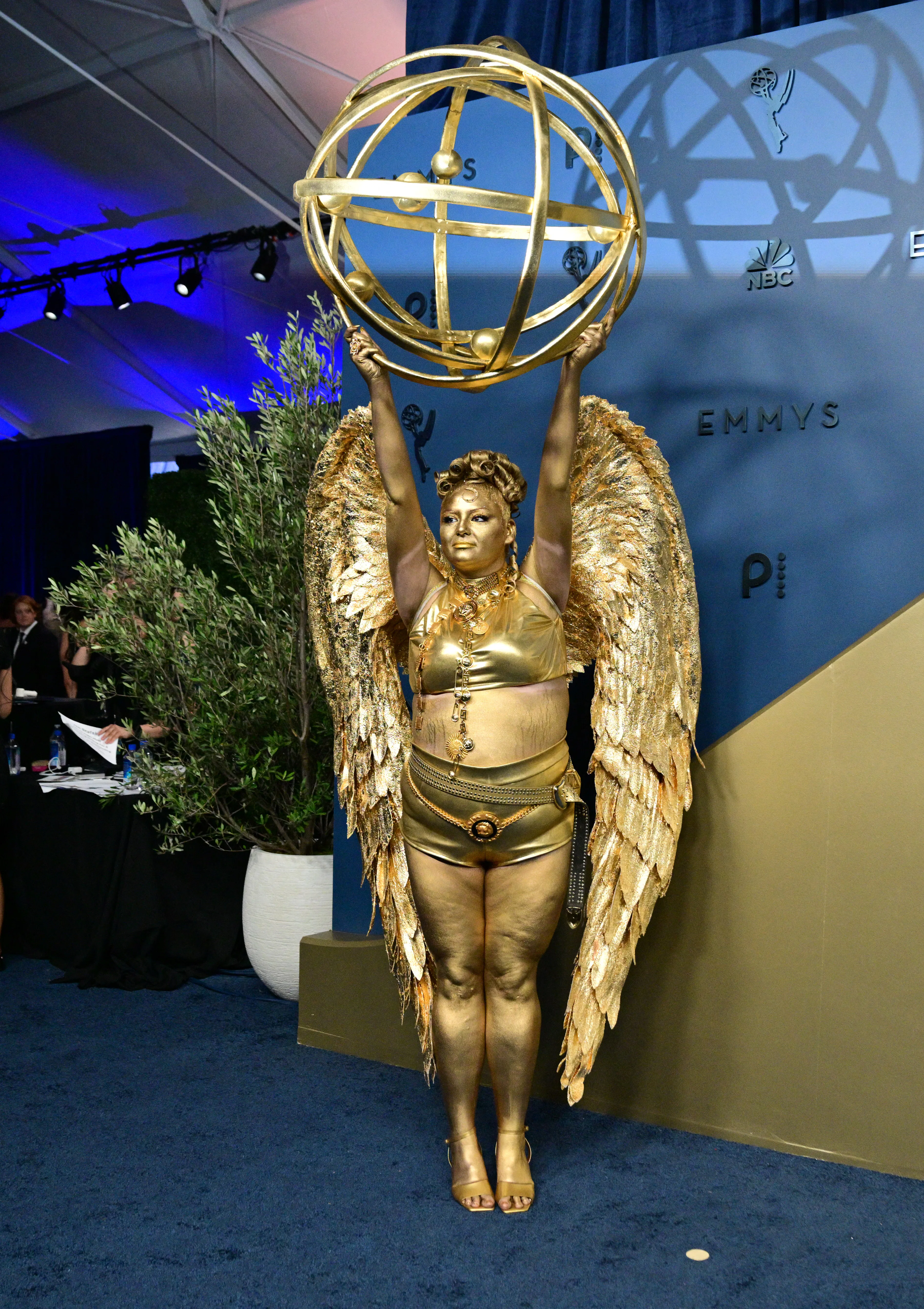 US actress Megan Stalter arrives for the 78th Primetime Emmy Awards at the Peacock Theatre at LA Liv...