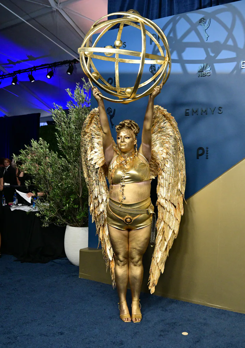 US actress Megan Stalter arrives for the 78th Primetime Emmy Awards at the Peacock Theatre at LA Liv...