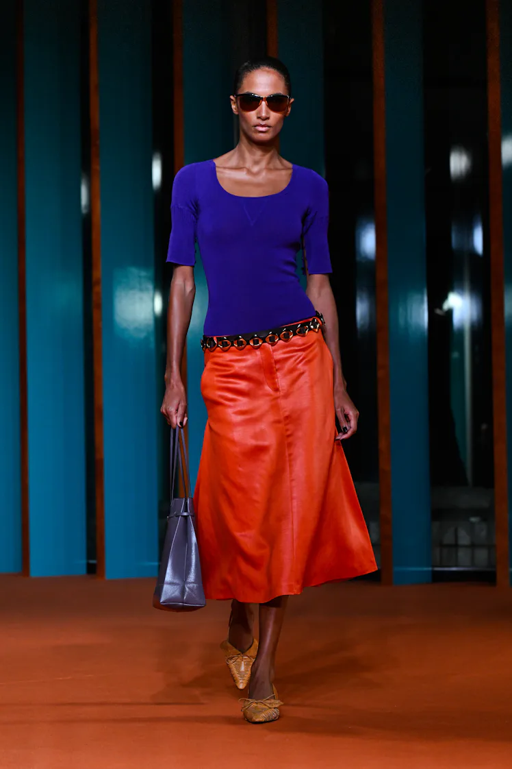 Sophia Rose McDowell on the runway at the Tory Burch fashion show as a part of RTW Spring/Summer 202...