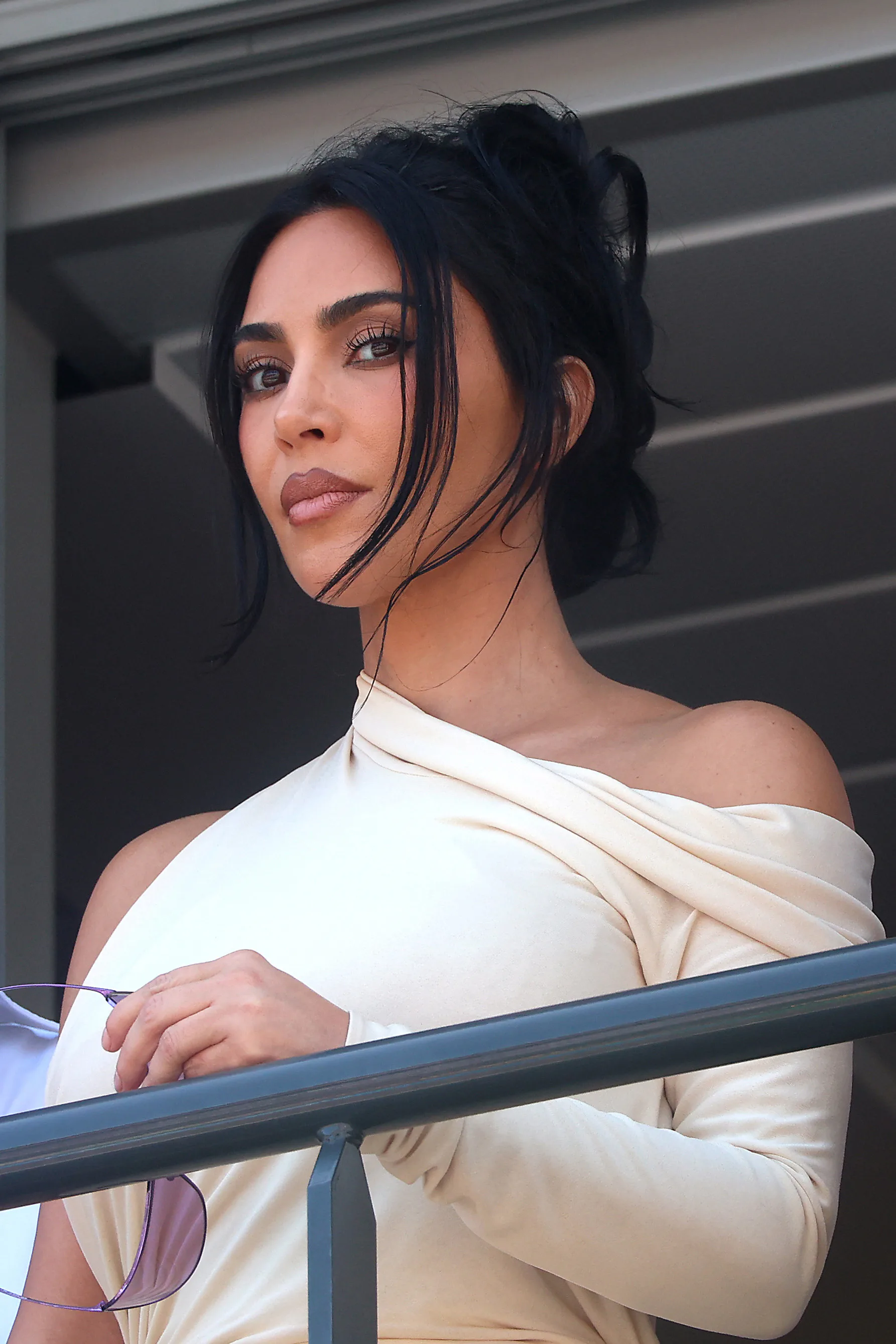 MONTE-CARLO, MONACO - JUNE 07: Kim Kardashian looks on during the F1 Grand Prix of Monaco at Circuit...