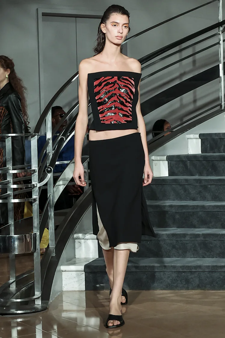 NEW YORK, USA - SEPTEMBER 10: A model walks the runway during the Proenza Schouler Ready to Wear Spr...