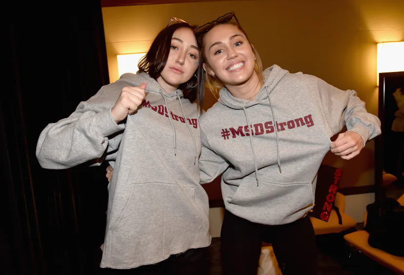 Noah Cyrus and Miley Cyrus attend March For Our Lives on March 24, 2018