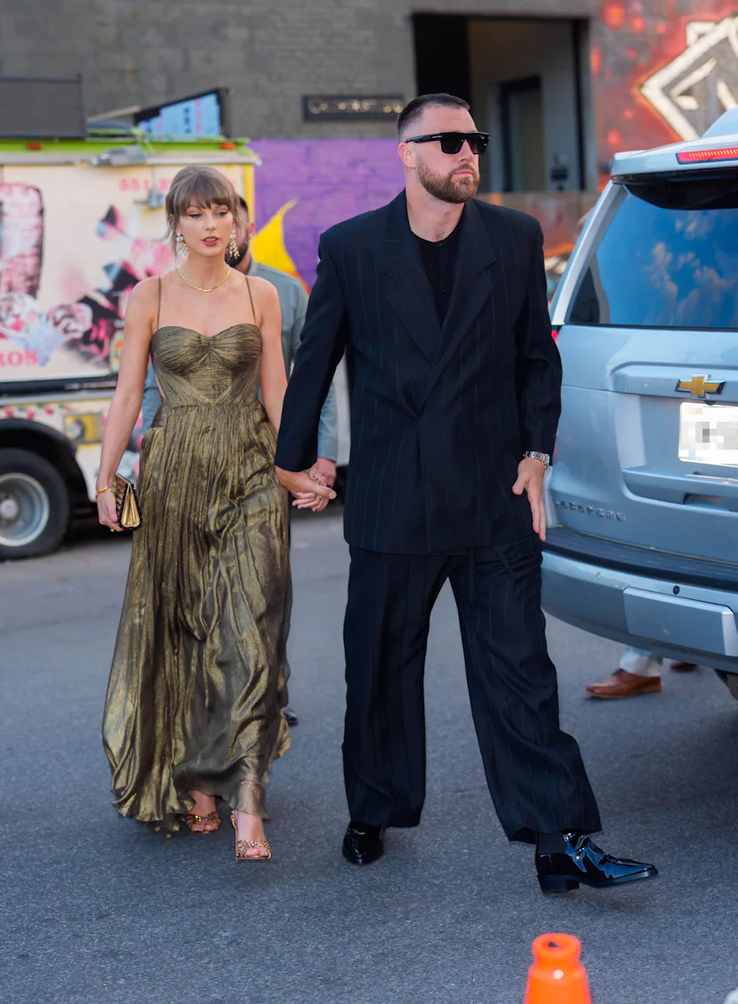 Taylor Swift and Travis Kelce are seen on May 16, 2026 in New York City.