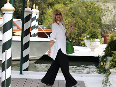 VENICE, ITALY - SEPTEMBER 02: Laura Dern arrives at the Hotel Excelsior Venice Lido pier during the ...