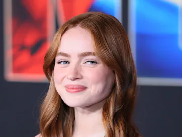 Sadie Sink at the premiere of Spider-Man: Brand New Day with her hair long and loose in waves