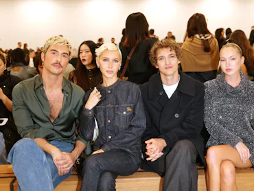 LONDON, ENGLAND - SEPTEMBER 21: (L to R) Benito Skinner, Iris Law, Aliocha Schneider and Lila Moss a...