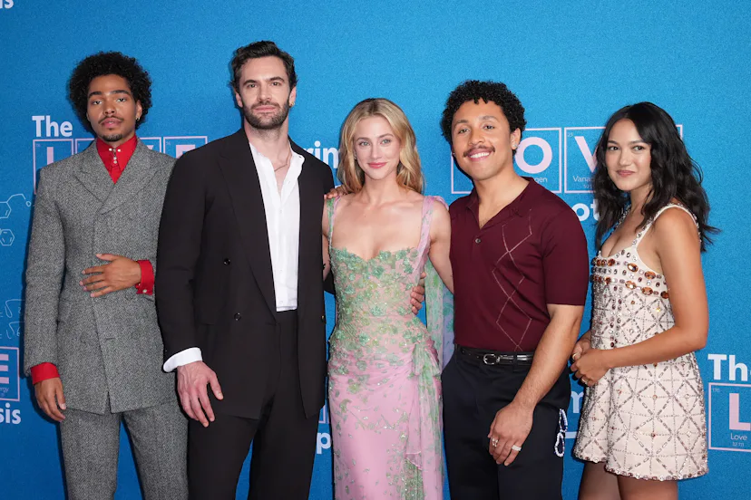Nicholas Duvernay, Tom Bateman, Lili Reinhart, Jaboukie Young-White and Rachel Marsh at "The Love Hy...