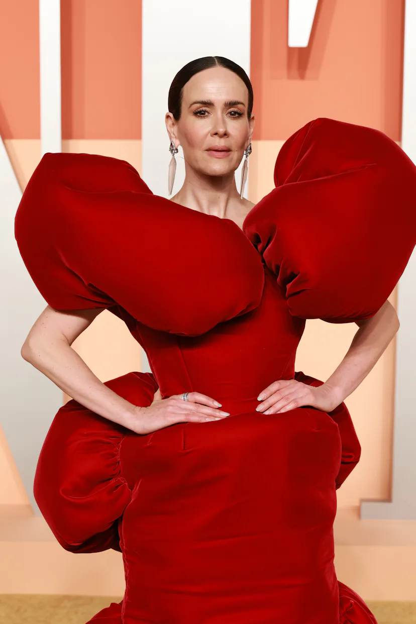 BEVERLY HILLS, CALIFORNIA - MARCH 02: Sarah Paulson attends the 2025 Vanity Fair Oscar Party Hosted ...
