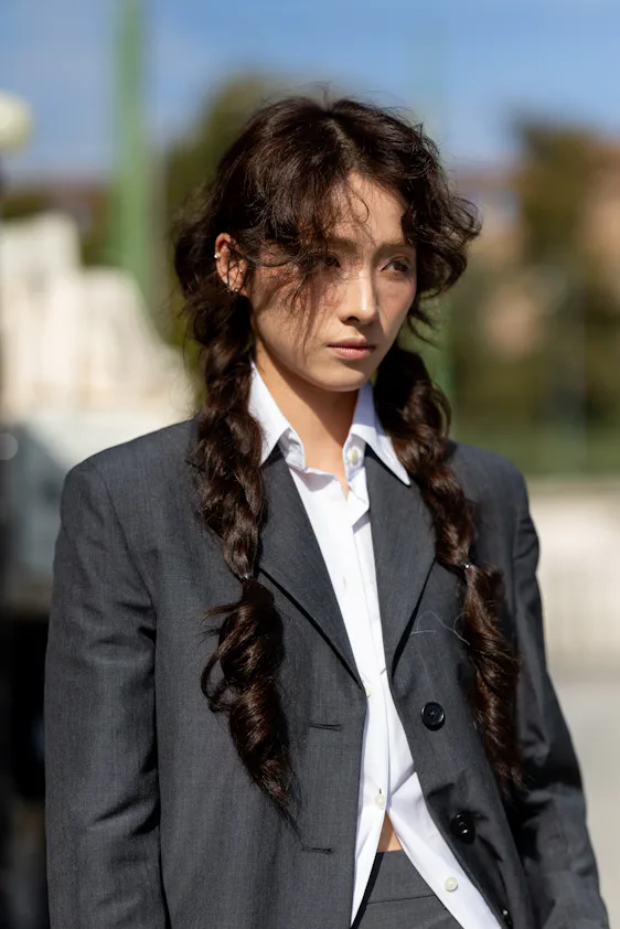 Braid Styles Milan Fashion Week Spring/Summer 2027 Street Style