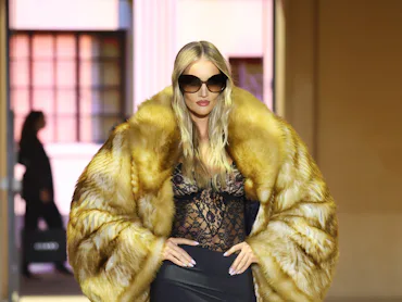 Rosie Huntington-Whiteley walks the runway at the Gucci The Store Show