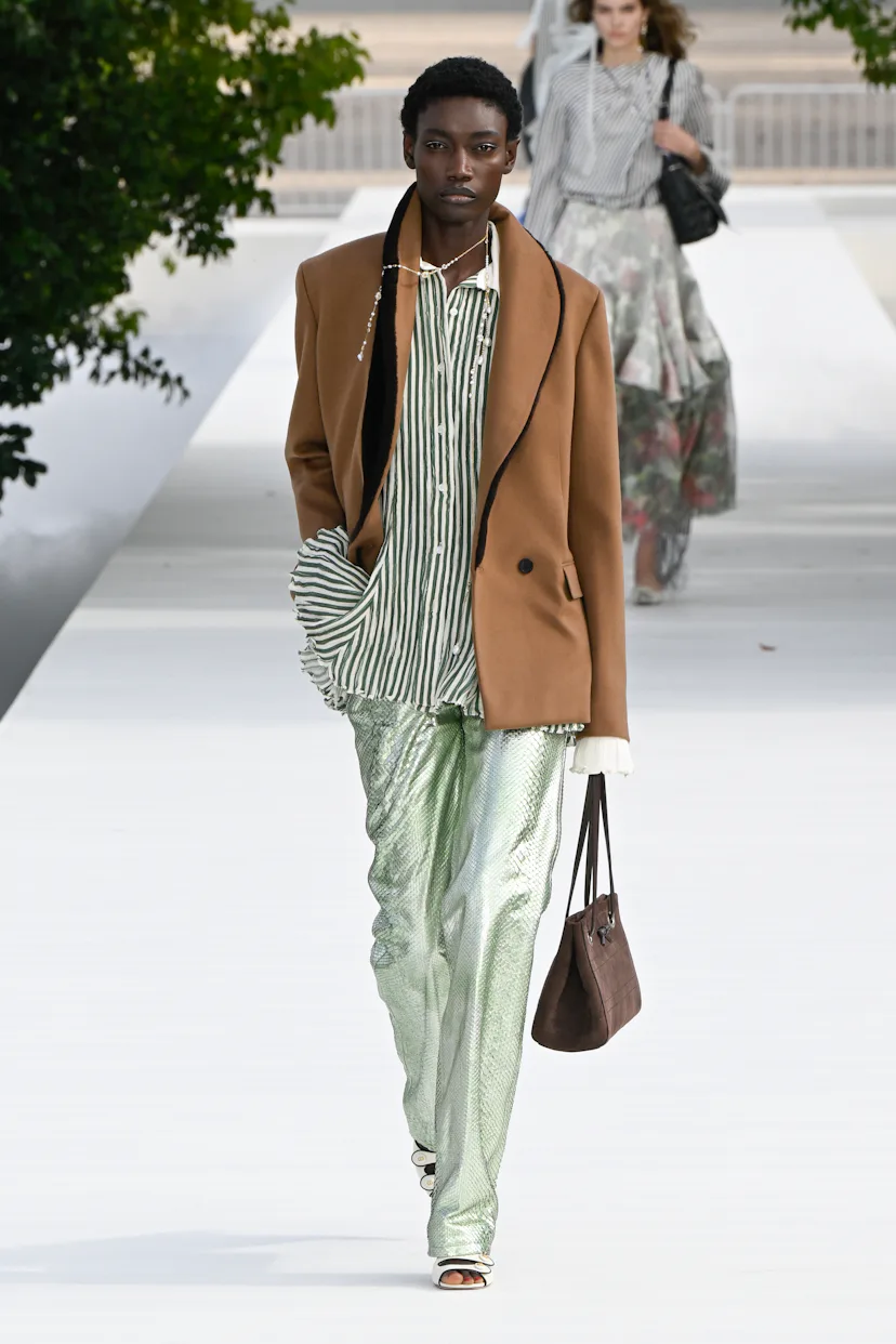 Model on the runway at the Christian Dior fashion show as a part of RTW Spring/Summer 2027 fashion w...