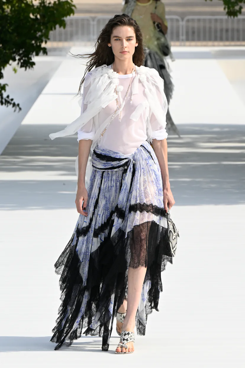 Model on the runway at the Christian Dior fashion show as a part of RTW Spring/Summer 2027 fashion w...