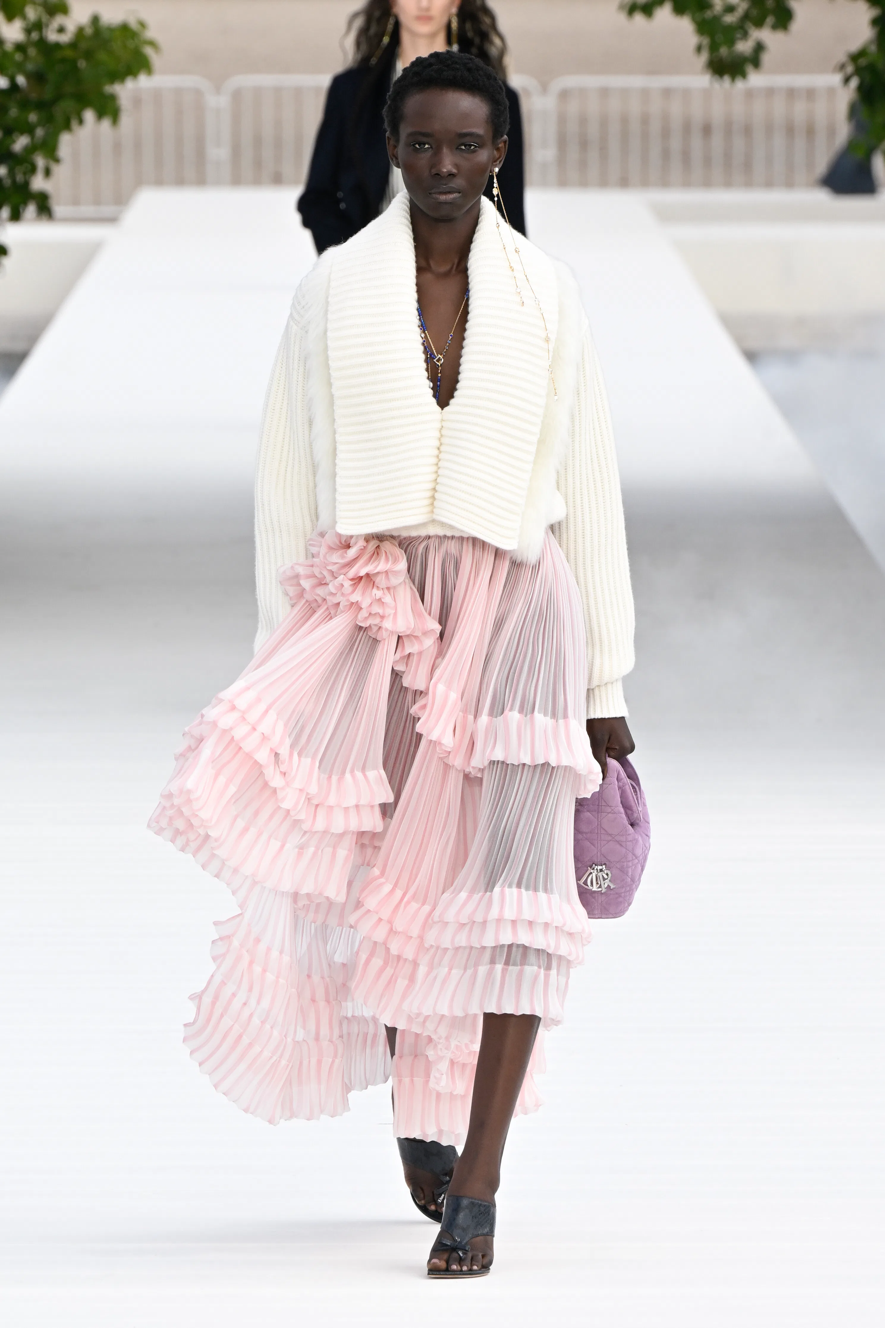 Model on the runway at the Christian Dior fashion show as a part of RTW Spring/Summer 2027 fashion w...