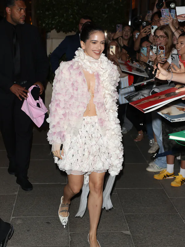 PARIS, FRANCE - SEPTEMBER 29: Rosalia leaving her hotel ahead of YSL during Day Two of Paris Fashion...
