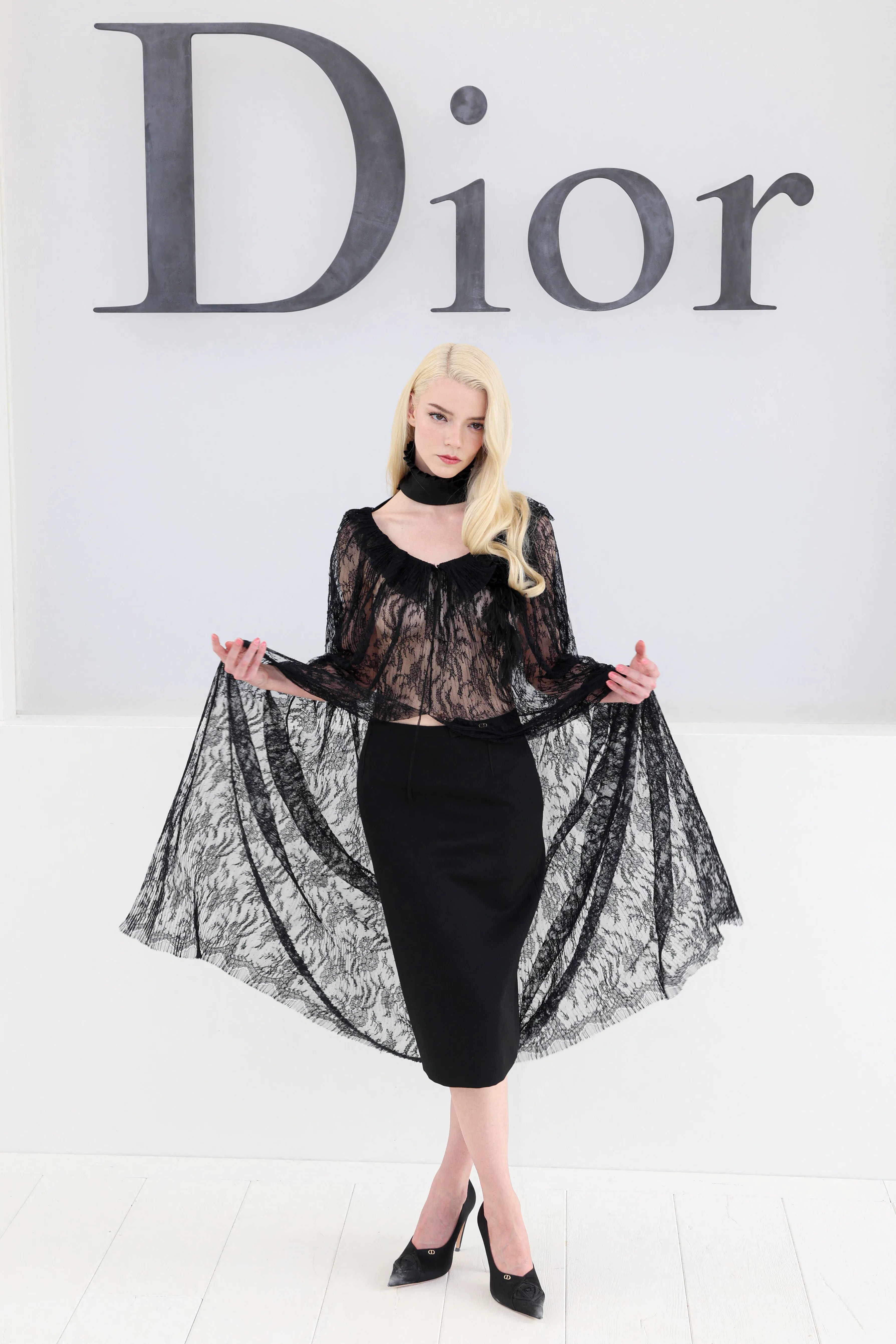 British-US actress Anya Taylor-Joy poses for a photocall ahead of the Christian Dior Women's Spring/...