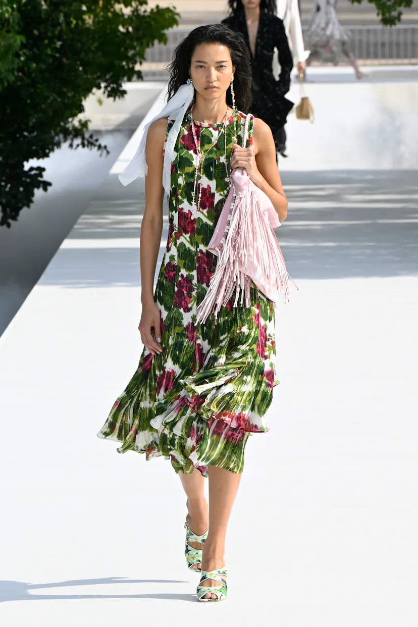 Model on the runway at the Christian Dior fashion show as a part of RTW Spring/Summer 2027 fashion w...
