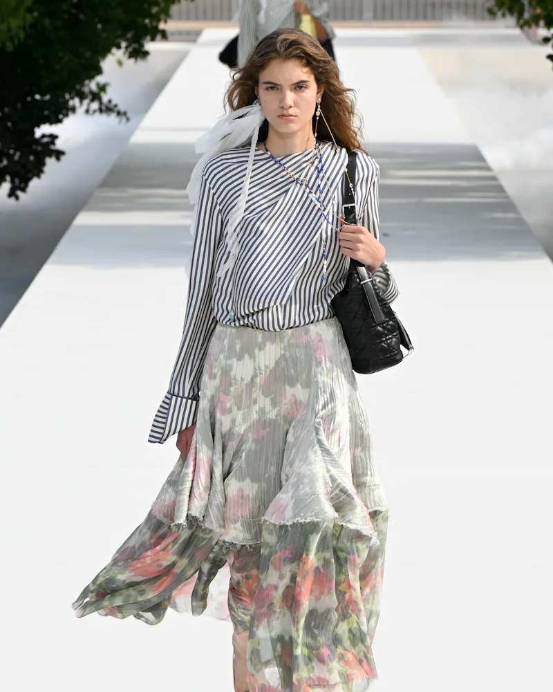 Model on the runway at the Christian Dior fashion show as a part of RTW Spring/Summer 2027 fashion w...