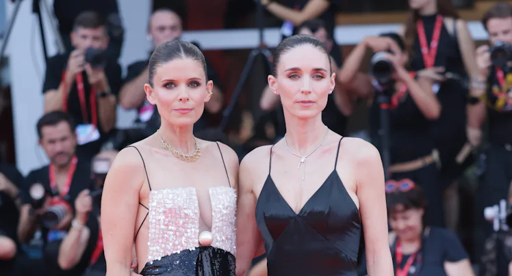 VENICE, ITALY - SEPTEMBER 03: Kate Mara and Rooney Mara attend the "Bucking Fastard" Screening durin...