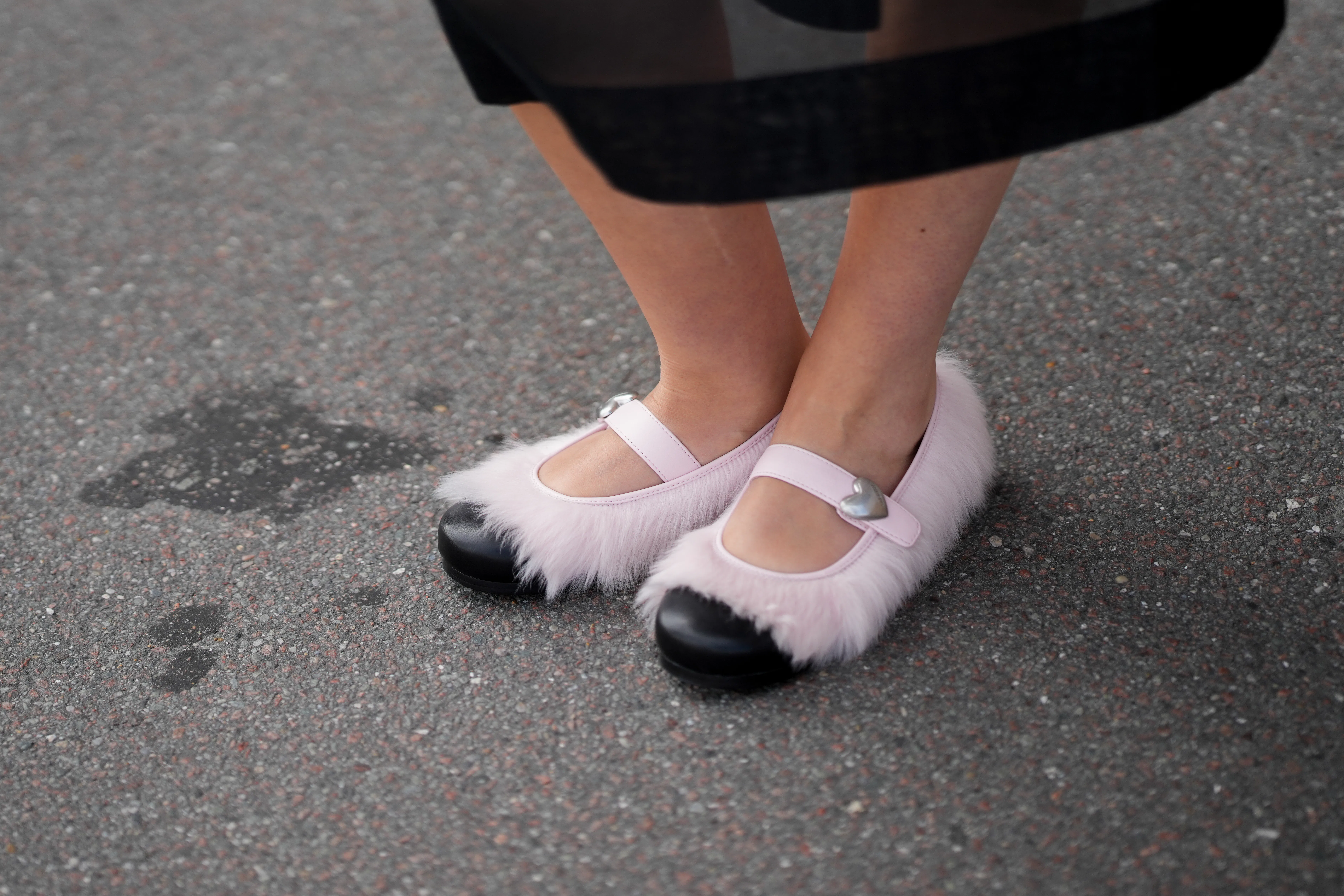 Faux fur shoes