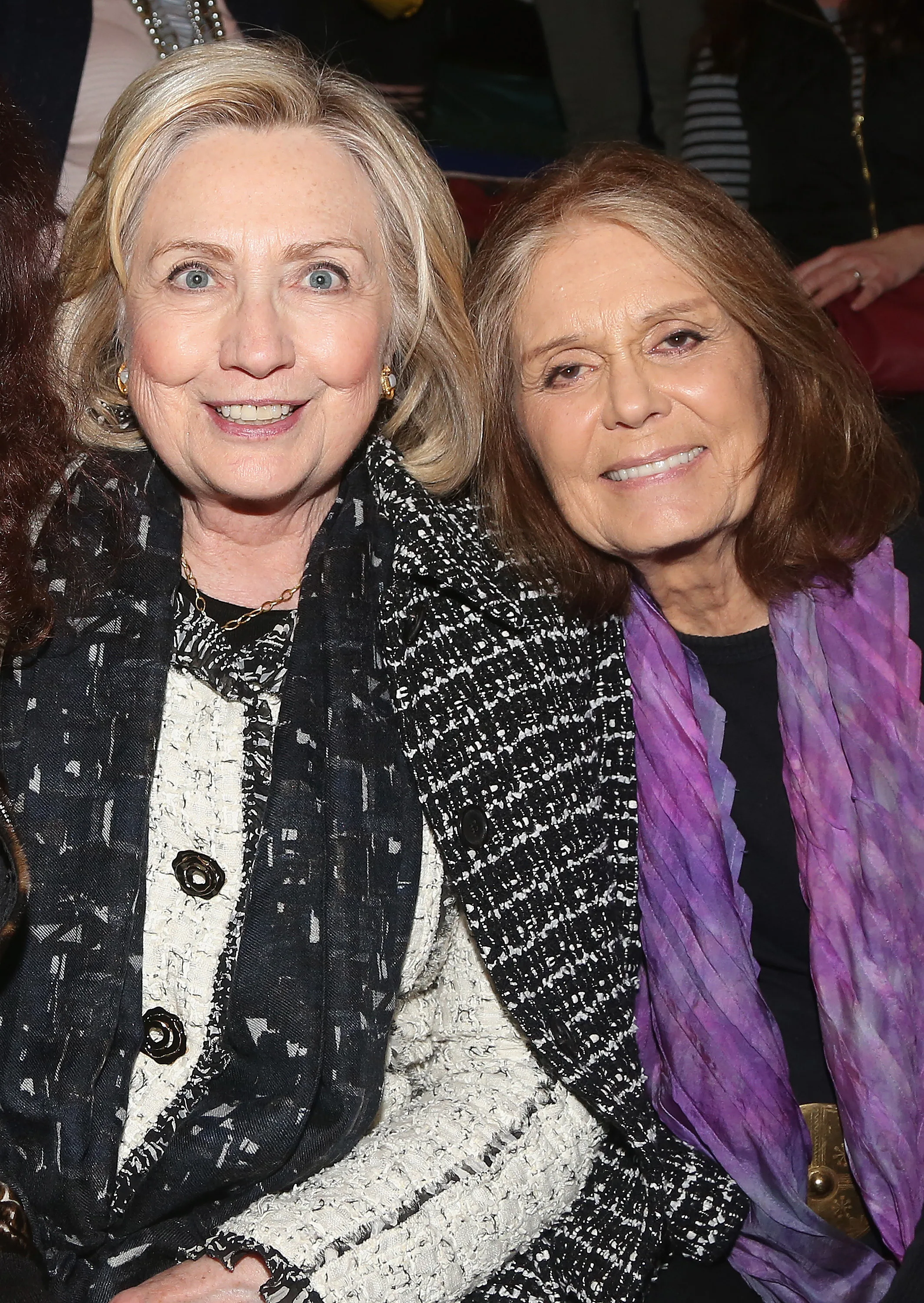 NEW YORK, NY - MARCH 14:  (EXCLUSIVE COVERAGE) Hillary Rodham Clinton and Gloria Steinem attend a pe...