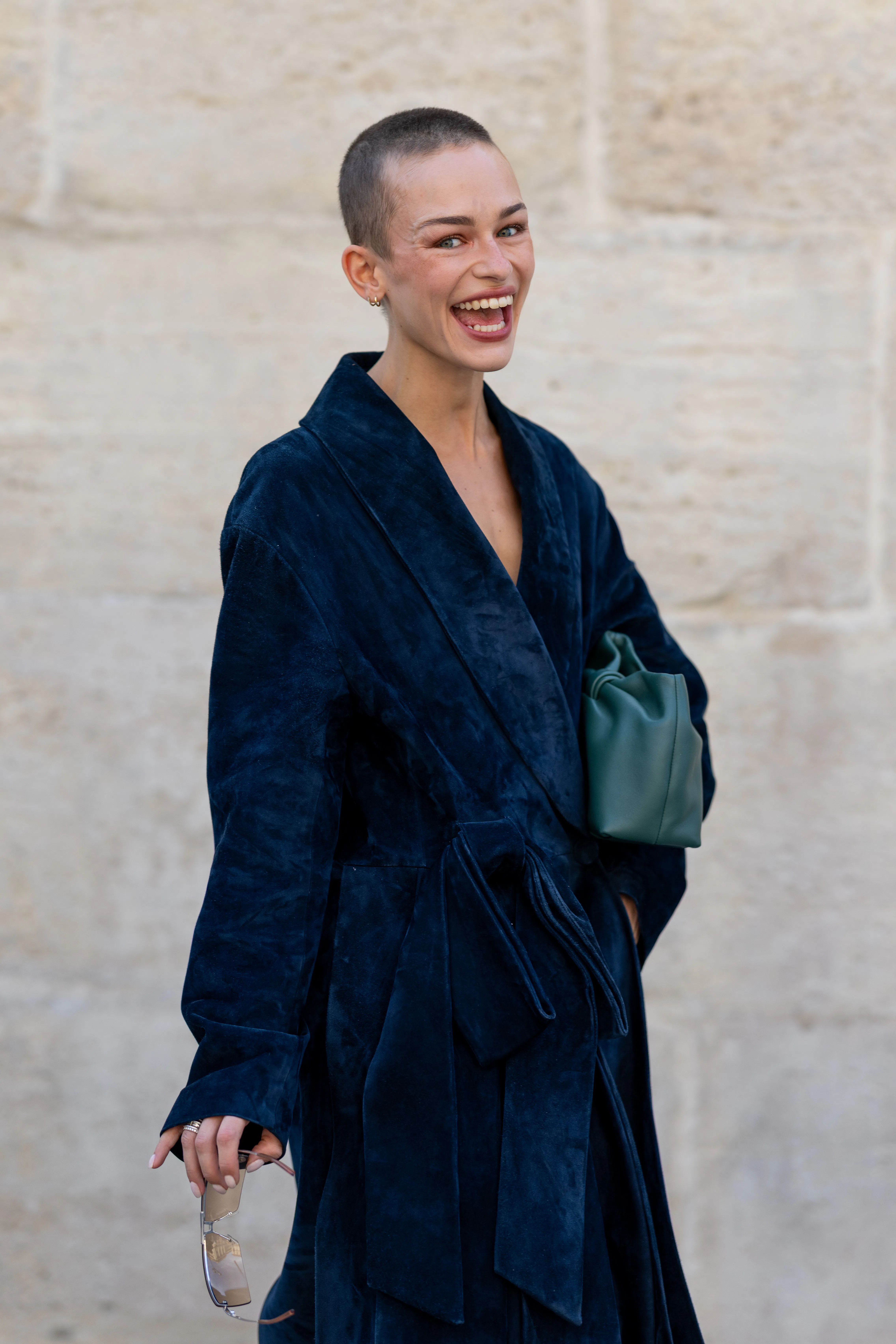 a guest with a buzzcut at paris fashion week spring/summer '27