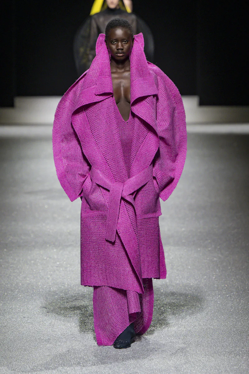 PARIS, FRANCE - MARCH 06: A model walks the runway during the Issey Miyake Ready to Wear Fall/Winter...
