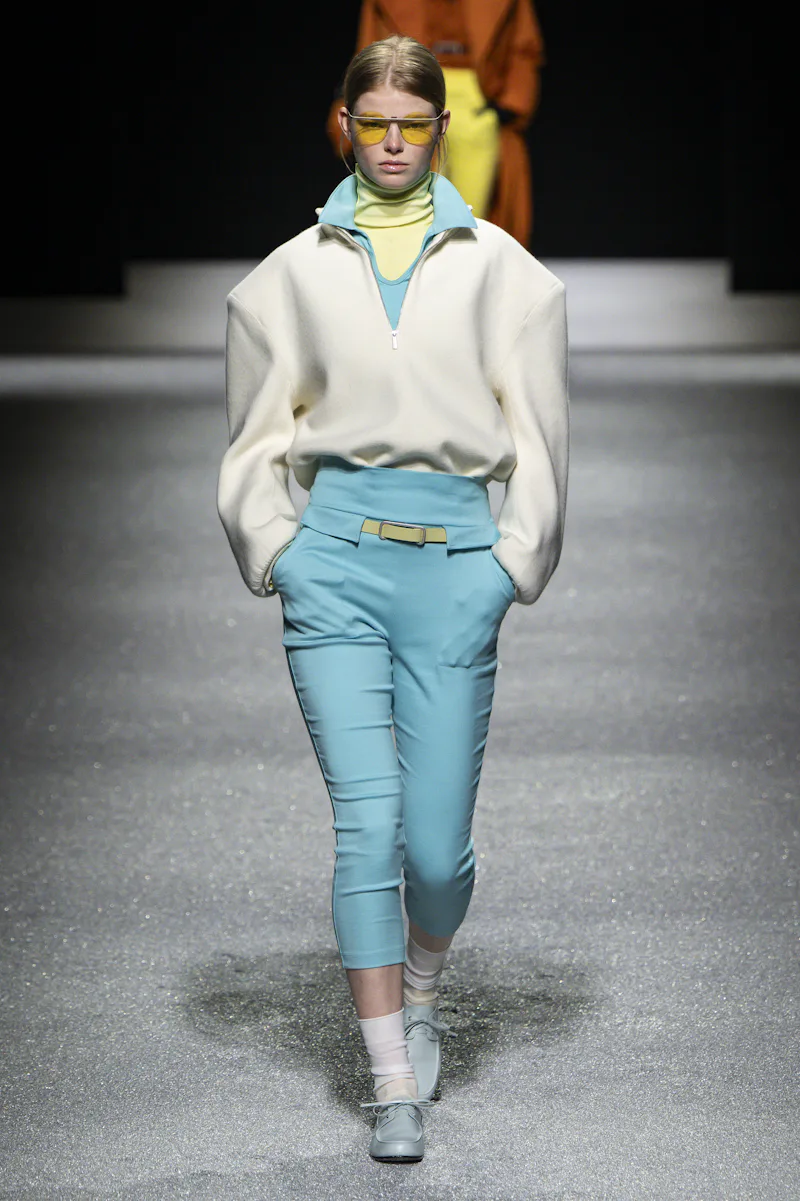 PARIS, FRANCE - MARCH 06: A model walks the runway during the Issey Miyake Ready to Wear Fall/Winter...