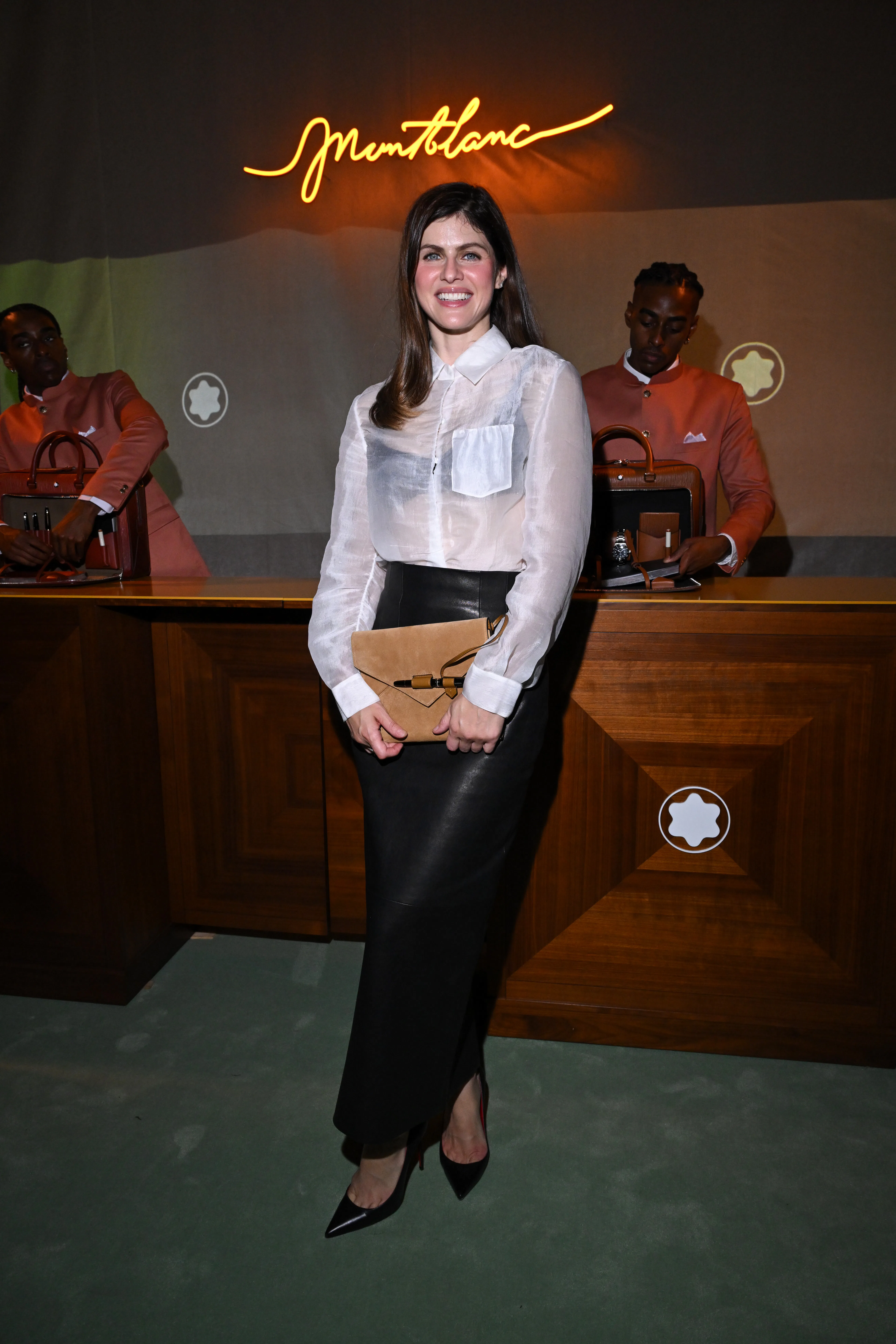Alexandra Daddario at the Montblanc 100 Years of Leather Event on September 08, 2026 in New York, Ne...