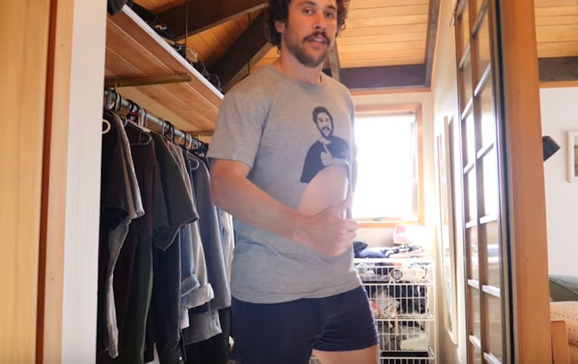 How To Dad vlogger Jordan Watson standing in a closet