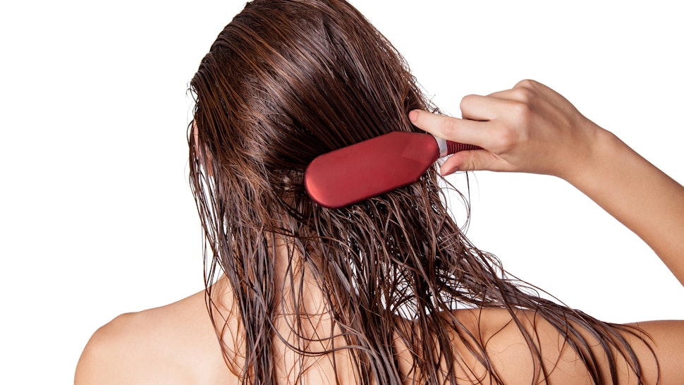 Image result for brushing wet hair