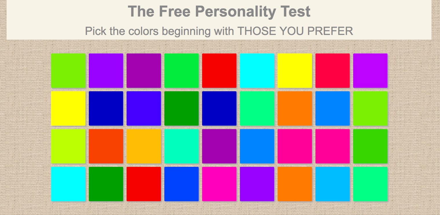 9 bài trắc nghiệm tính cách giống MBTI bạn nên biết 5 The Millennial Life - Những bài test trắc nghiệm tính cách qua màu sắc.