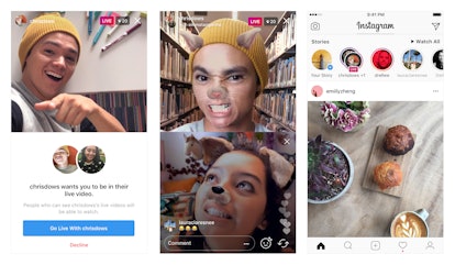 Collage of Instagram live views