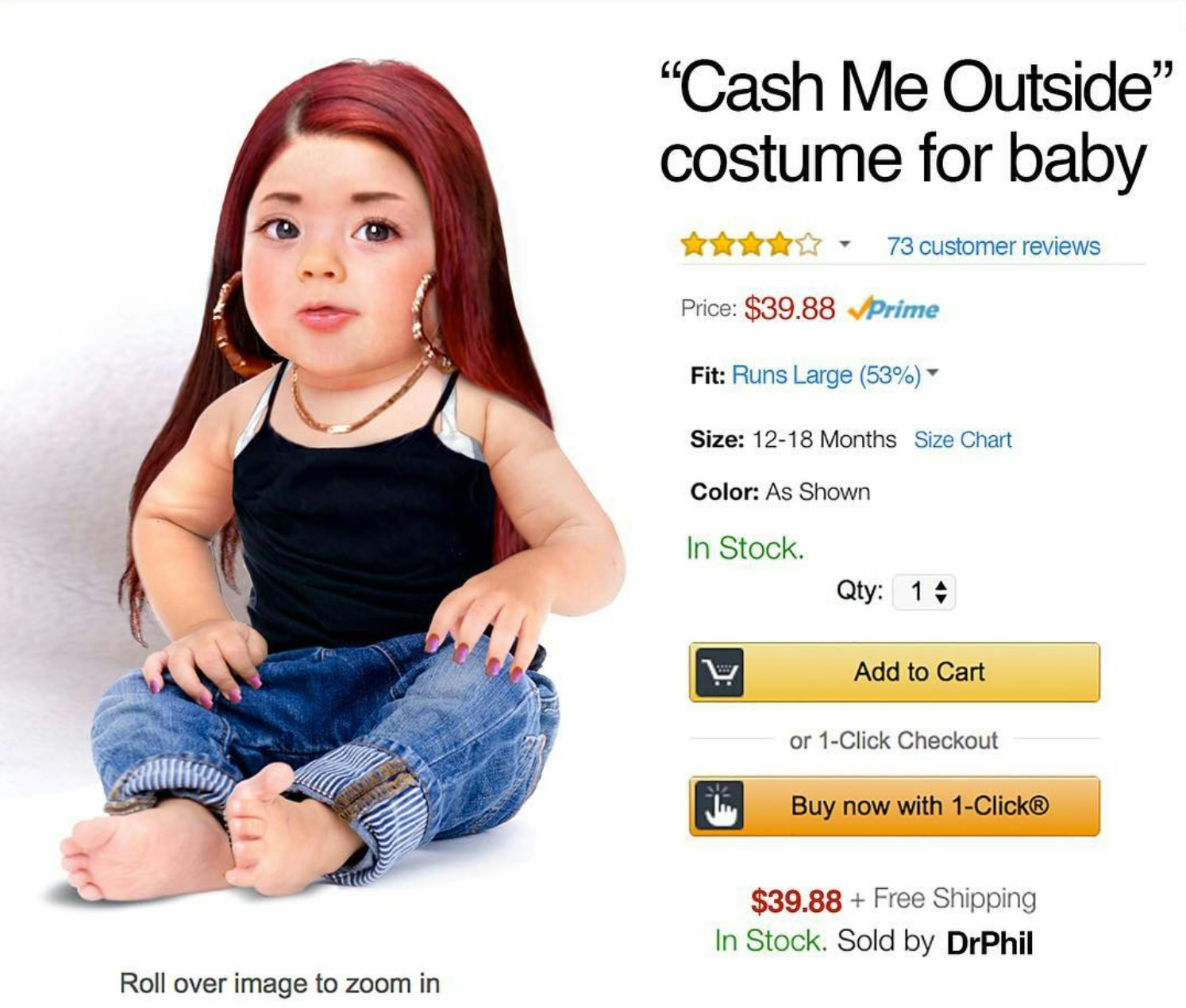 cash me outside baby costume