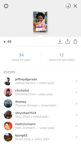Once you create your Instagram Story poll, you can quickly see who voted for which option. 
