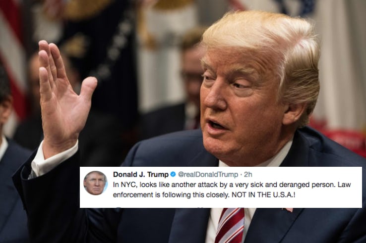 Trump Tweeted “Not In The U.S.A.” After The NYC Attack & People Think ...