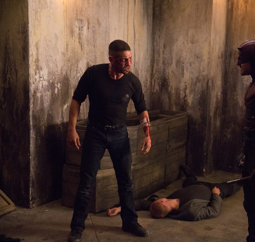 Charlie Cox as Matt Murdock / Daredevil faces off with Jon Bernthal as Frank Castle / Punisher