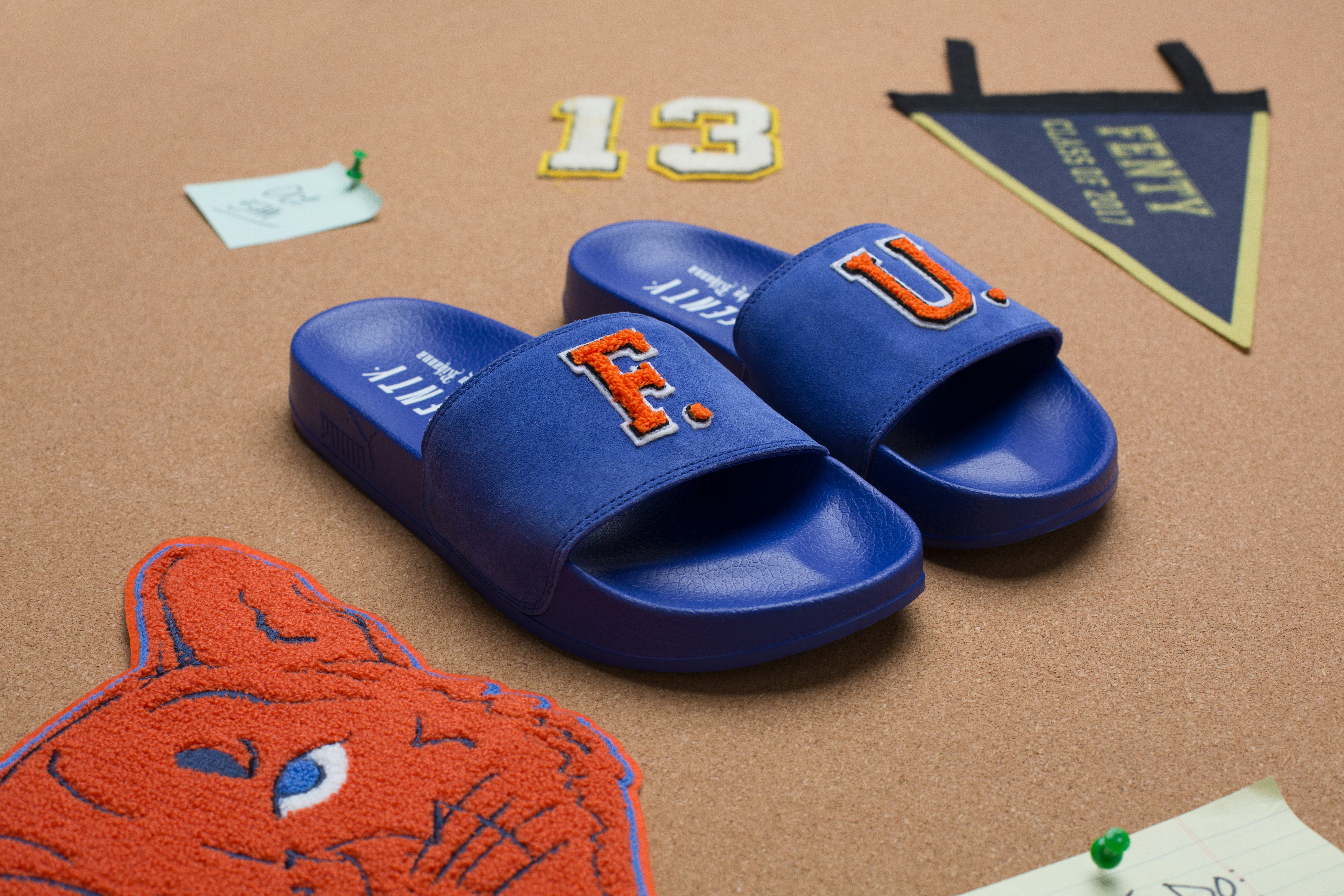 orange fenty slides