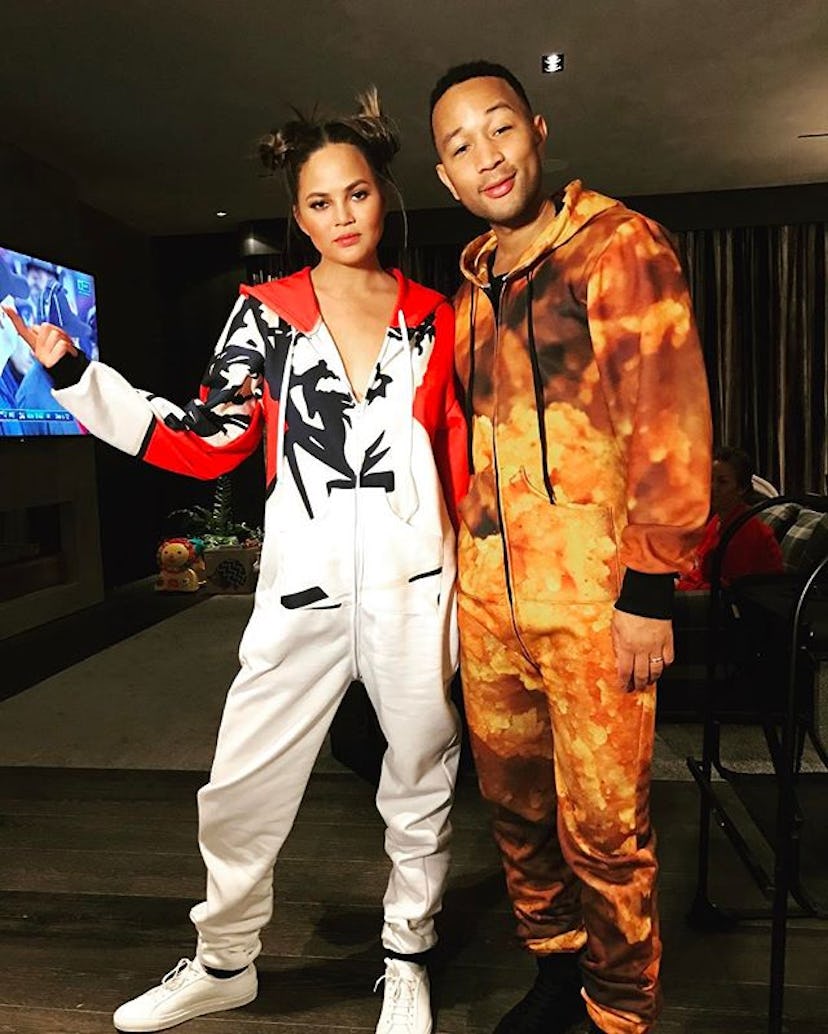 Chrissy and John in their Deep Fried Pajama Jammy Jam costumes