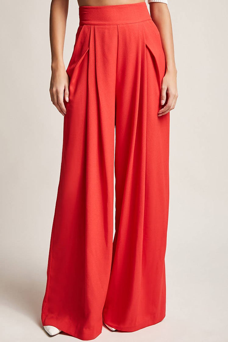 Pleated High-Rise Palazzo Pants