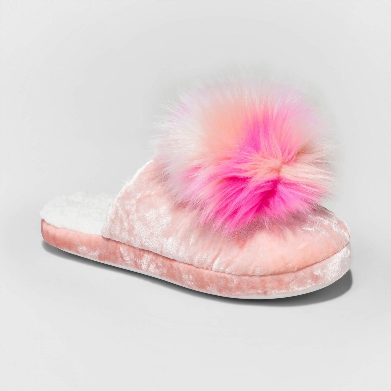 pink fluffy slippers target