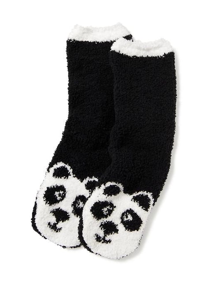 Chenille Panda Socks
