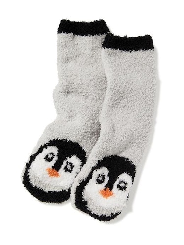Chenille Penguin Socks