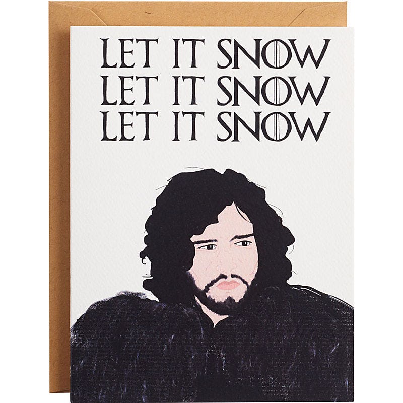 Handmade Game of Thrones Inspired Christmas Card Let it Snow