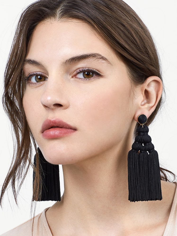 Miana Tassel Earrings in Black