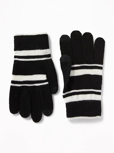Printed Text-Friendly Sweater Gloves for Women