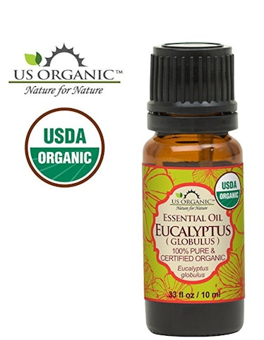 A bottle of the US Organic 100% Pure Eucalyptus Essential Oil